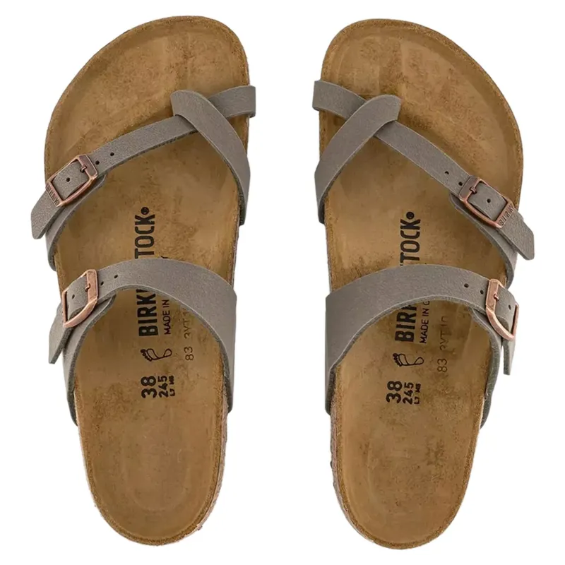 Birkenstock Ladies Mayari Birko Flor Sandals Stone-2