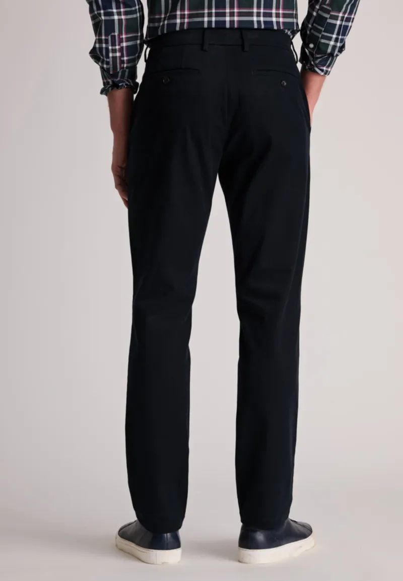Brook Taverner Regular Fit Bolt Italian Fine Twill Stretch Cotton Chinos Navy-1