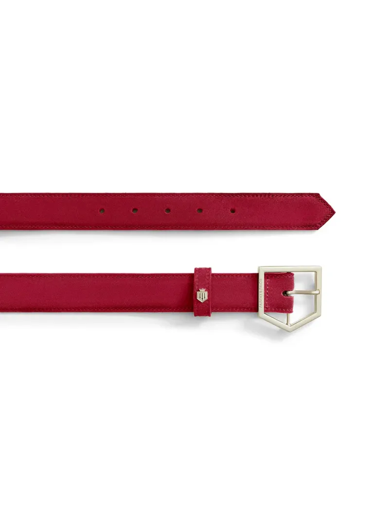Fairfax and Favor Felbrigg Belt Cherry Suede-1
