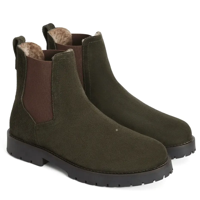 Fairfax and Favor Womens Sheepskin Boudica Moss Green Suede