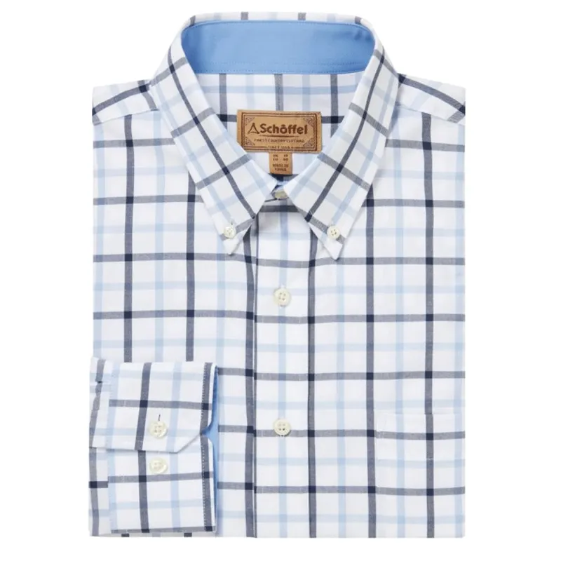 Schoffel Brancaster Classic Shirt Imperial Blue Check