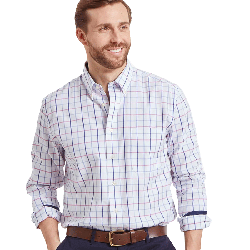 Schoffel Brancaster Check Shirt Blue Pink-1