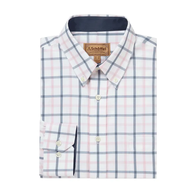 Schoffel Brancaster Classic Shirt Stone Blue Check