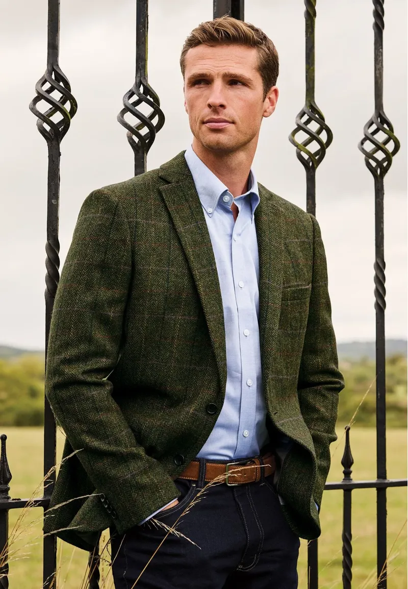 Brook Taverner Aston Green Check British Wool Jacket-5