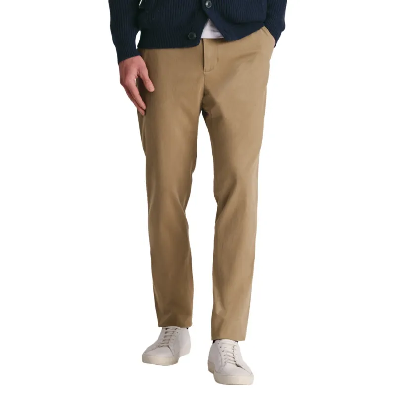 Brook Taverner Regular Fit Bolt Italian Fine Twill Stretch Cotton Chinos Sand