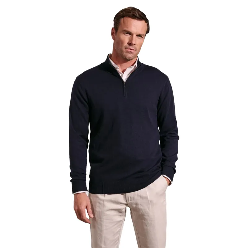 Brook Taverner Copenhagen Quarter Zip Jumper Navy