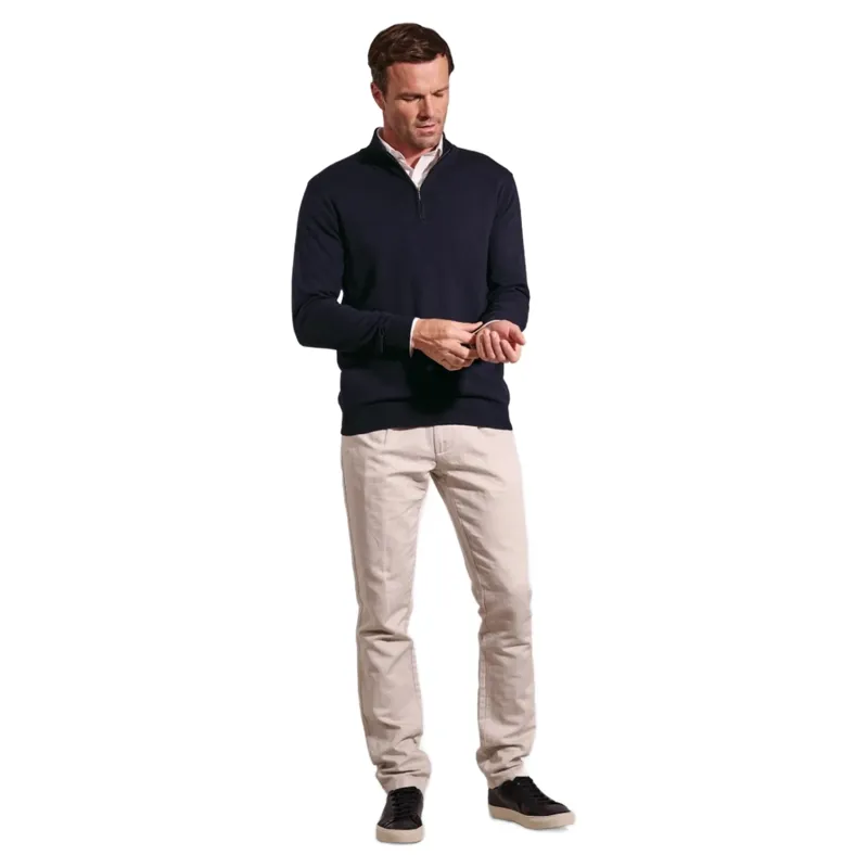 Brook Taverner Copenhagen Quarter Zip Jumper Navy-2