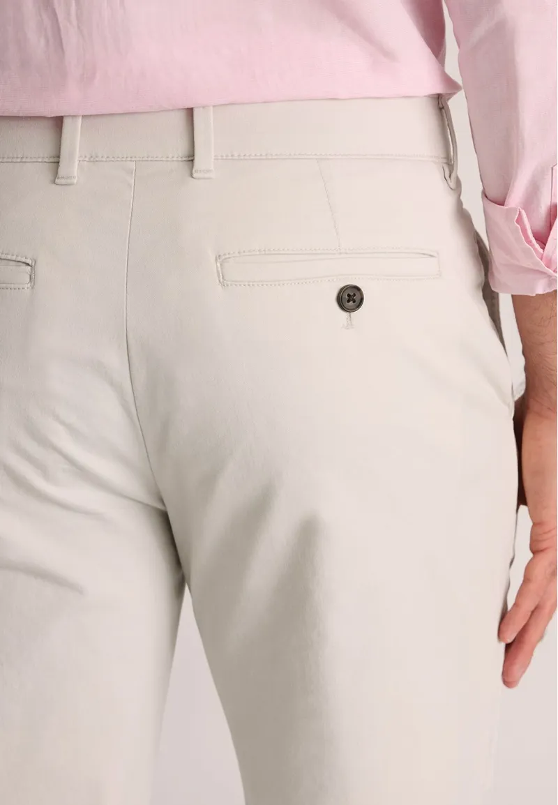 Brook Taverner Leo Regular Fit Stretch Cotton Chinos in Stone-3