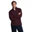 Brook Taverner Redgrave Cotton French Rib Zip Neck Jumper in Burgundy