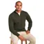 Brook Taverner Rutherford Lambswool Zip Neck Jumper in Khaki