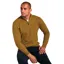 Brook Taverner Rutherford Lambswool Zip Neck Jumper in Mustard