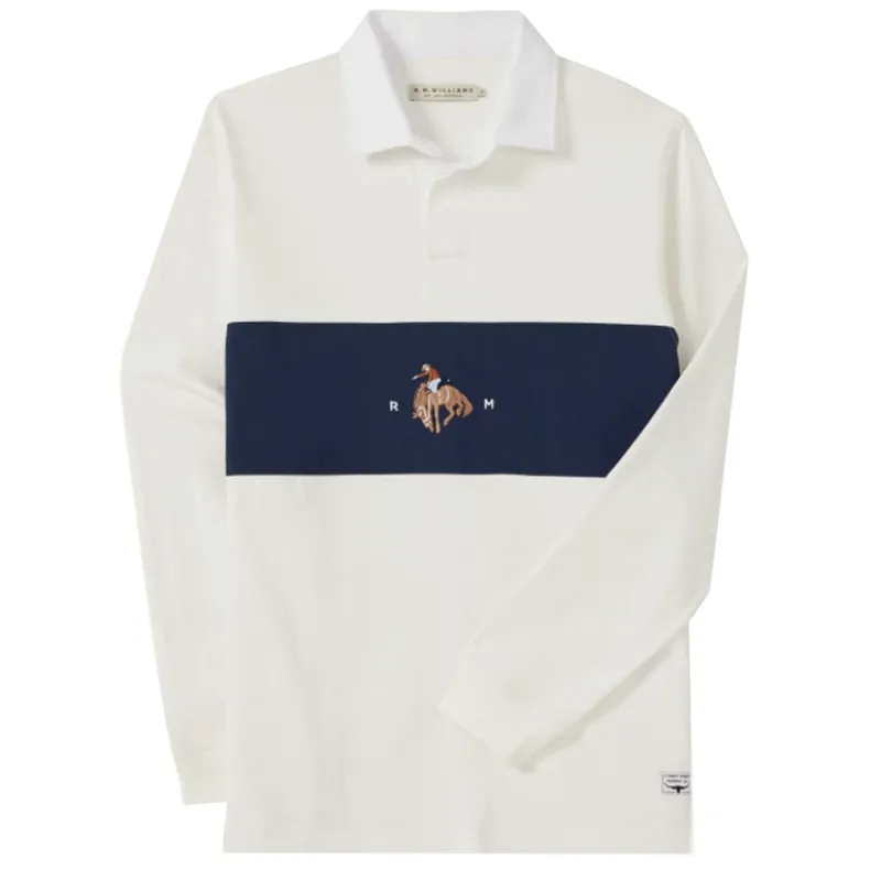 RM Williams Buck Rugby White Blue