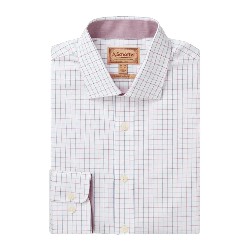 Schoffel Buckden Tailored Shirt Blue Pink Check