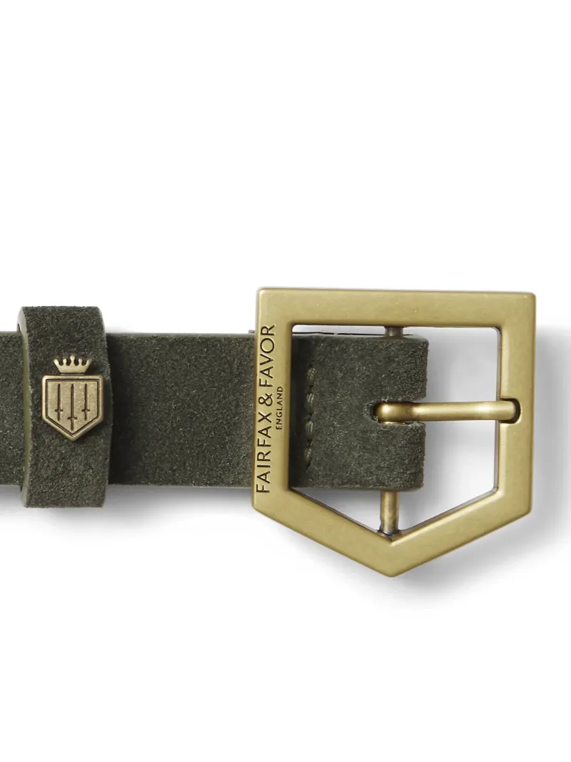 Fairfax and Favor Sennowe Belt Moss Green Suede-1