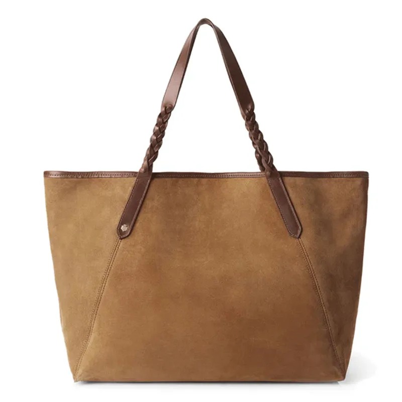 Fairfax and Favor Burford Tote Bag Tan Suede/Leather