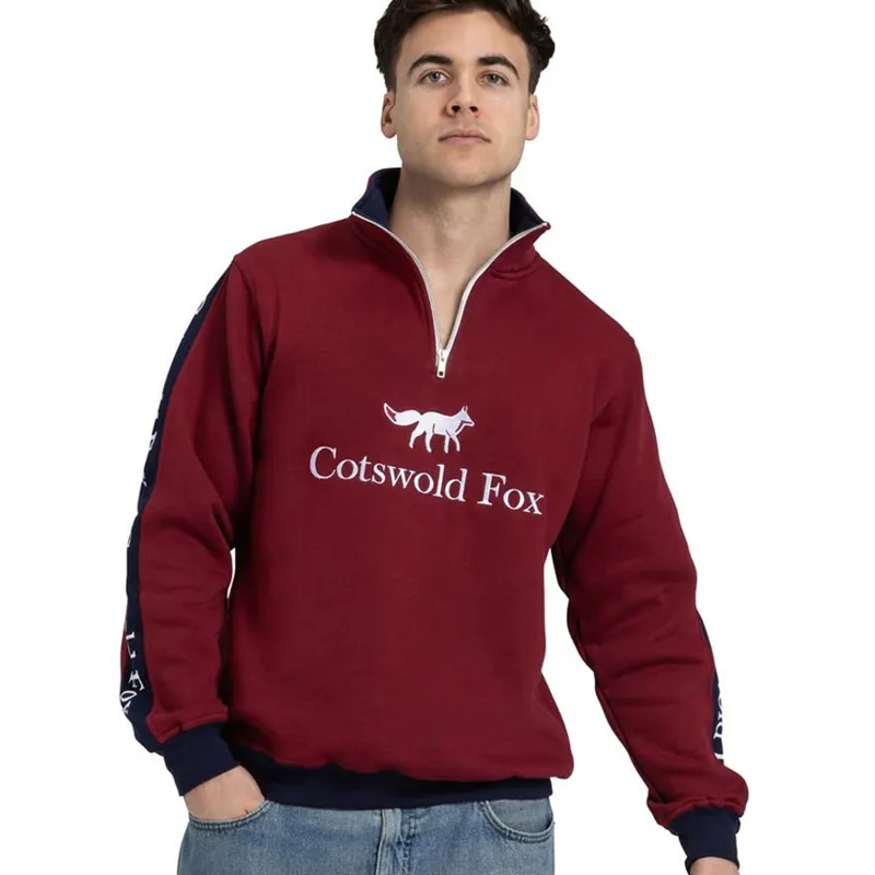 Cotswold Fox Cheltenham Quarter Zip  Burgundy