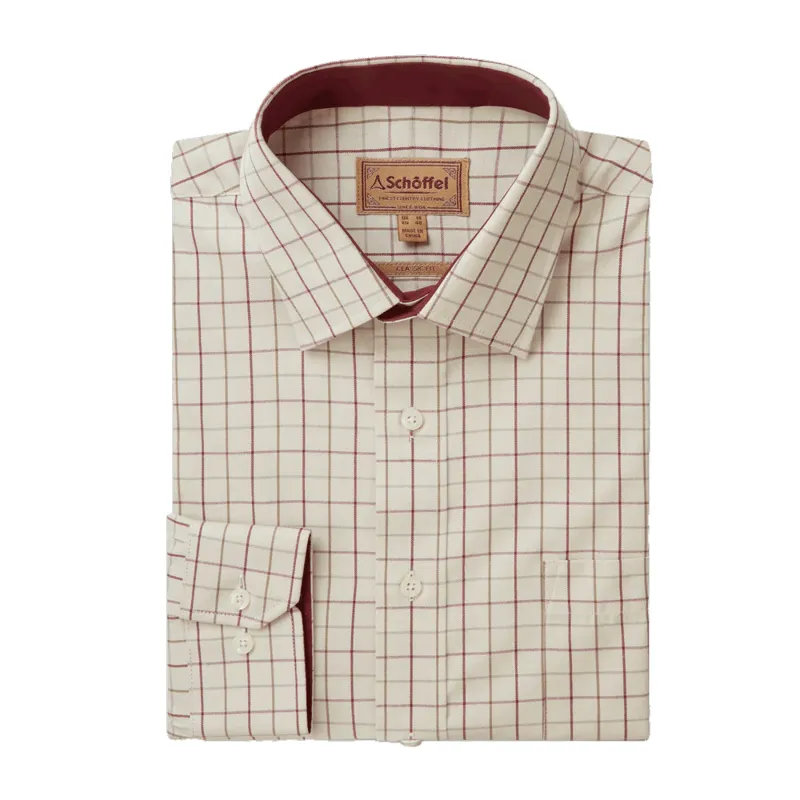 Schoffel Burnham Tattersall Classic Shirt Damson