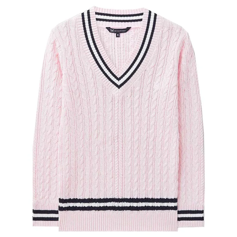 Crew Cricket Cable Knit Jumper Pink