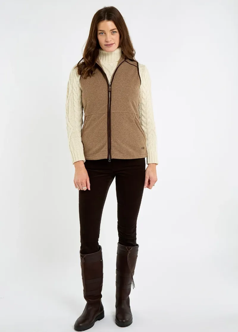 Dubarry Carbury Fleece Gilet in Elk-1