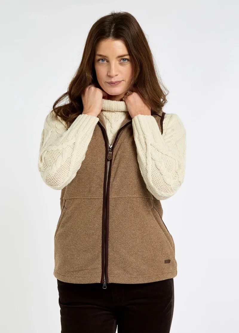 Dubarry Carbury Fleece Gilet in Elk-2
