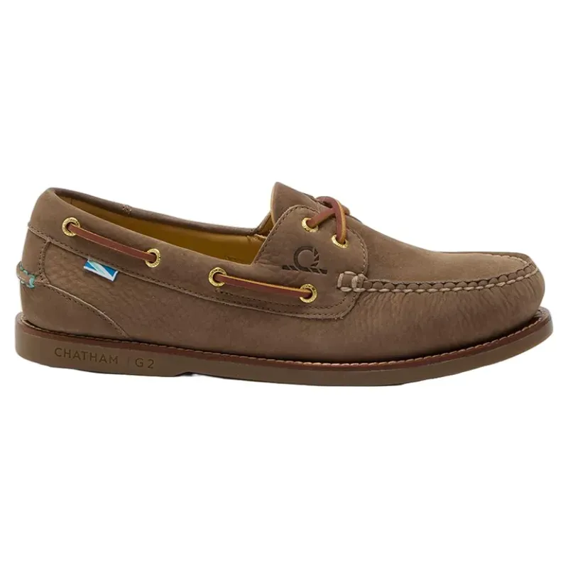 Chatham Footwear Lyme Lady G2 Premium Nubuck Boat Shoe in Fossil-1