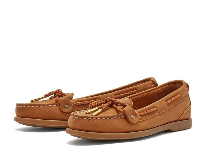 Chatham Footwear Rota G2 Lady Nubuck Slip-On Boat Shoe in Walnut-1