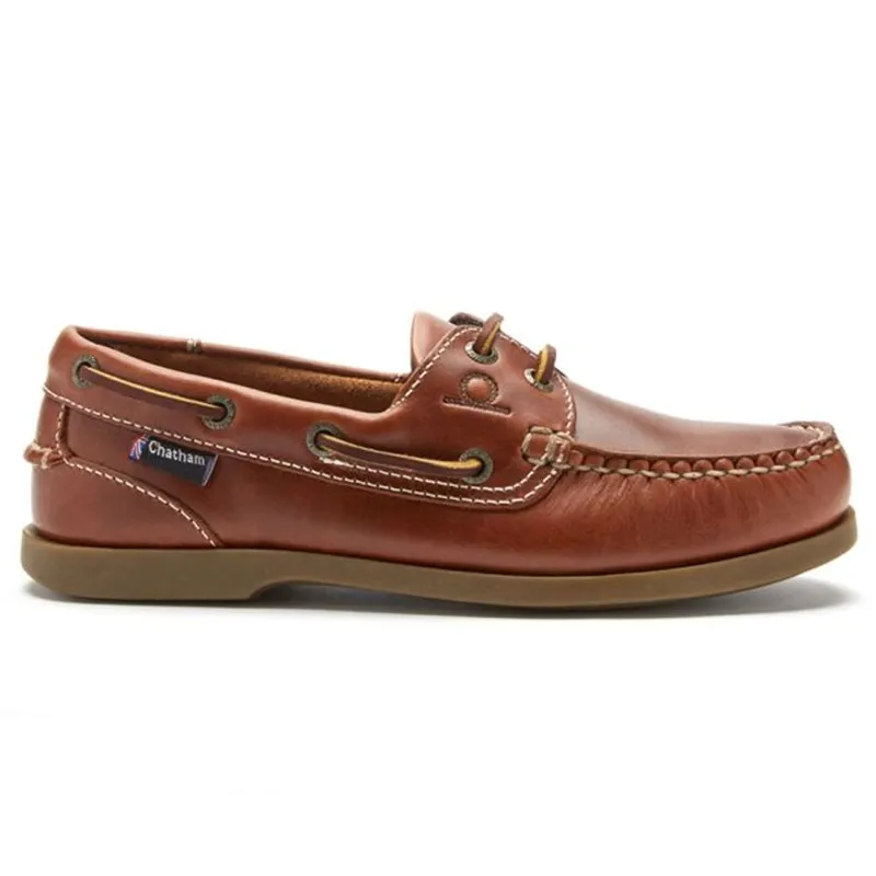 Chatham Deck Lady II G2 Premium Leather Boat Shoes Chestnut