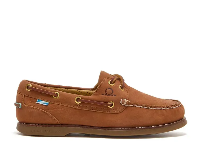 Chatham Lyme Lady G2 Nubuck Boat Shoe Tan-1
