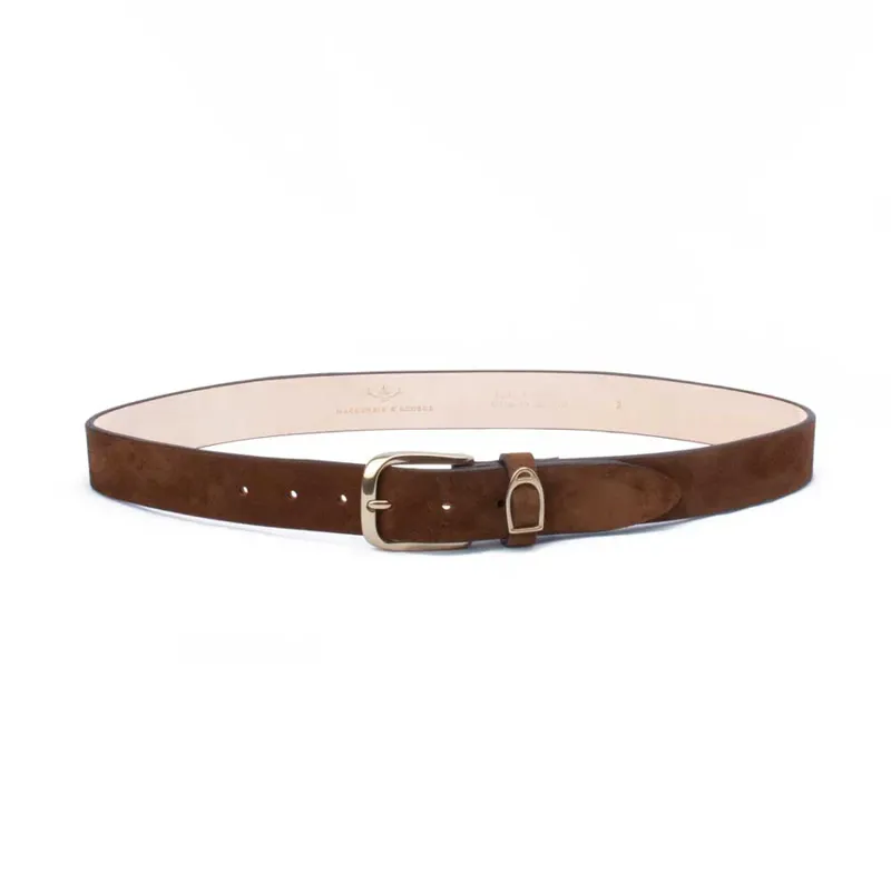 Mackenzie and George Chatsworth Camel Suede Belt