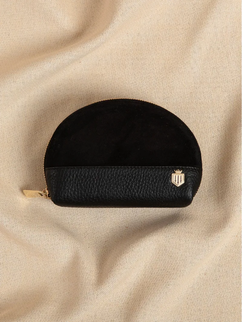 Fairfax and Favor Chiltern Coin Purse in Black Suede-3