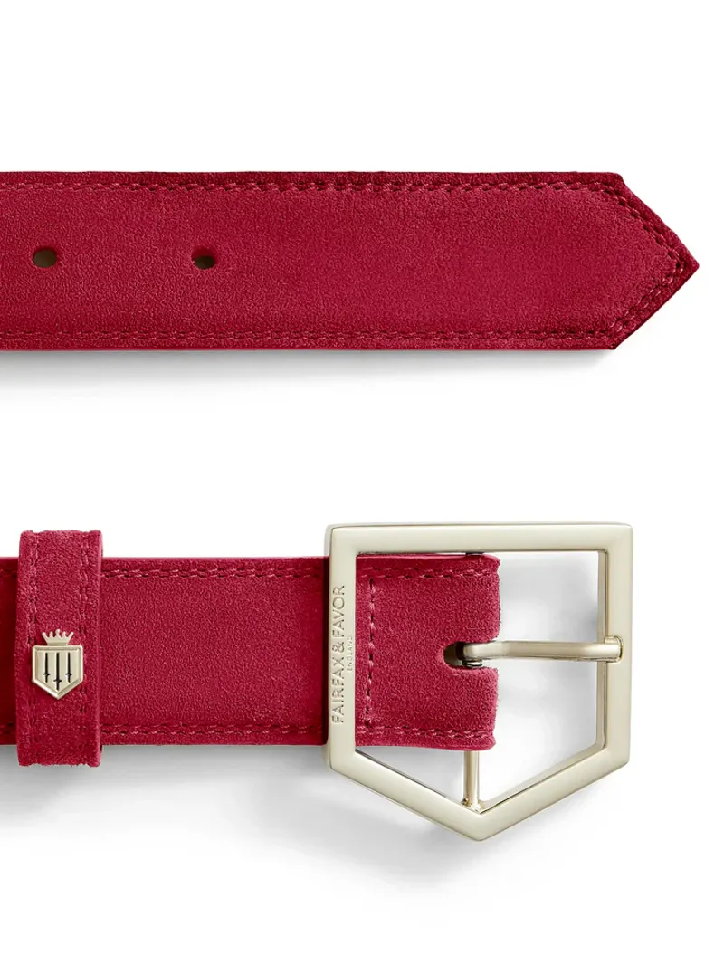 Fairfax and Favor Felbrigg Belt Cherry Suede-2
