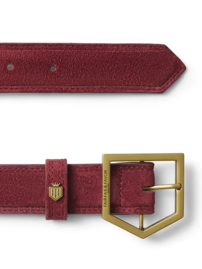 Fairfax and Favor Felbrigg Belt Ruby Suede-2