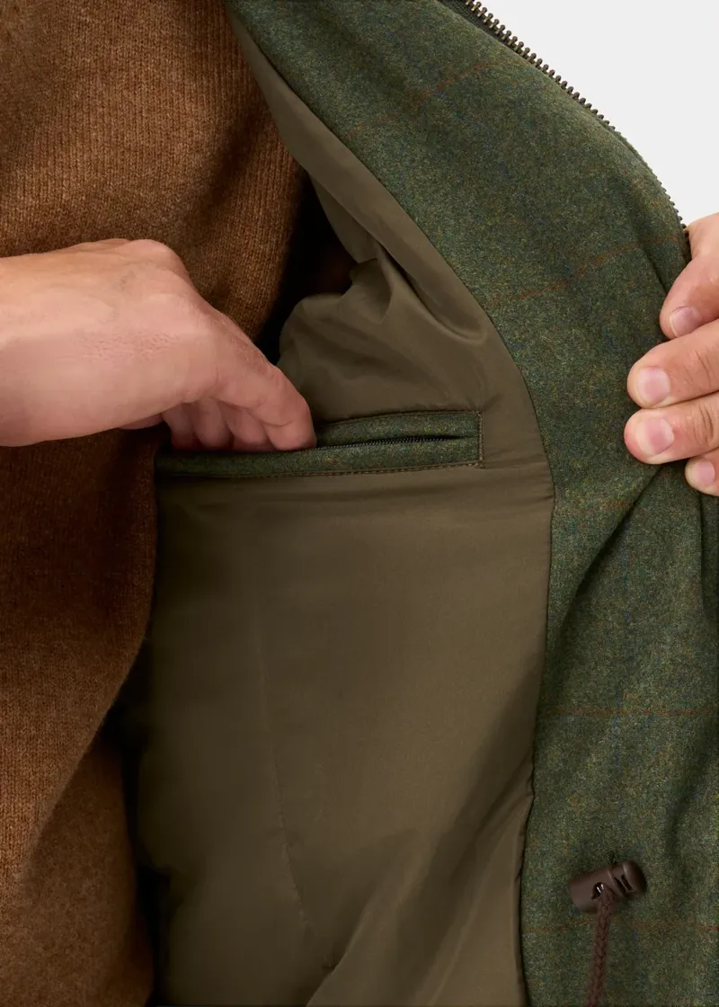 Alan Paine Combrook Men's Tweed Waterproof Shooting Field Coat in Mariner-4