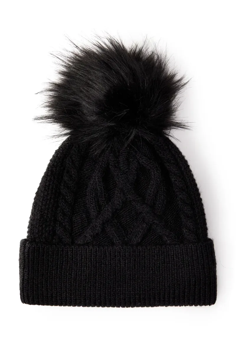 Holland Cooper Cortina Bobble Hat Black-1