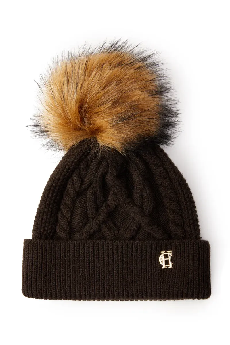 Holland Cooper Cortina Bobble Hat Chocolate Mink