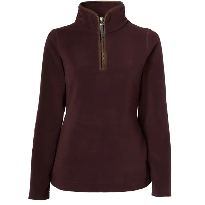Holland Cooper Country Fleece Half Zip Jumper Mulberry