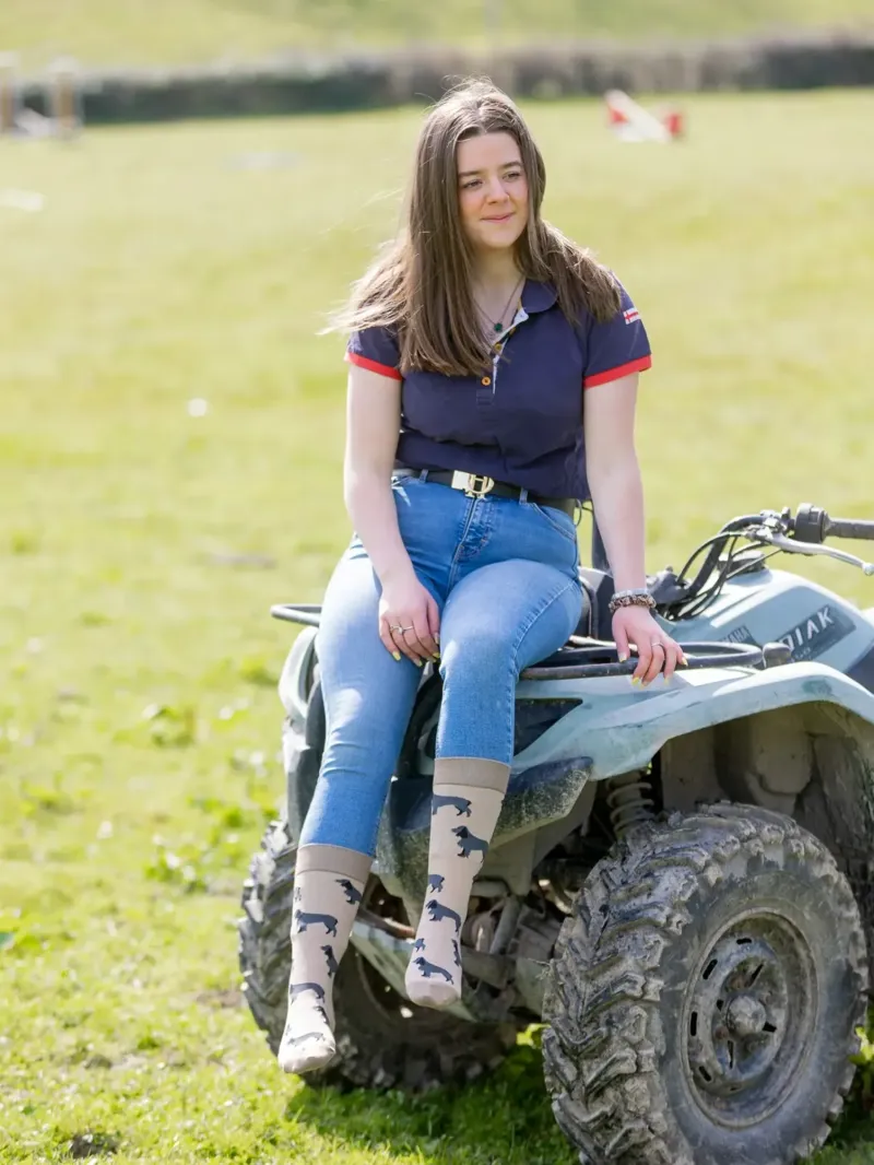 Country Moos Cocker Spaniel Crew Socks UK3.5-6 in Black-3