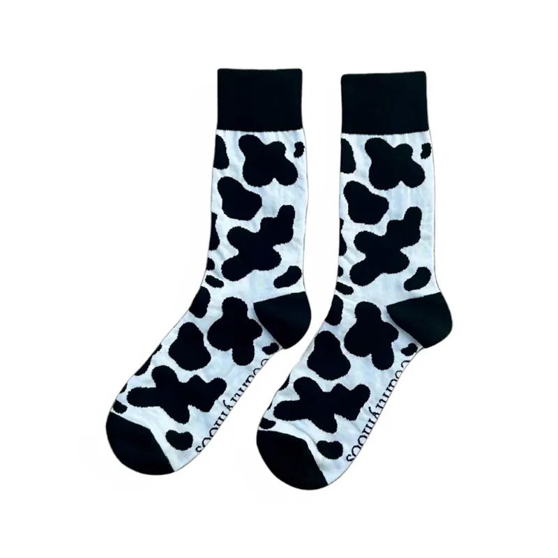 Country Moos Cow Print Black Crew Socks UK3.5 - 6