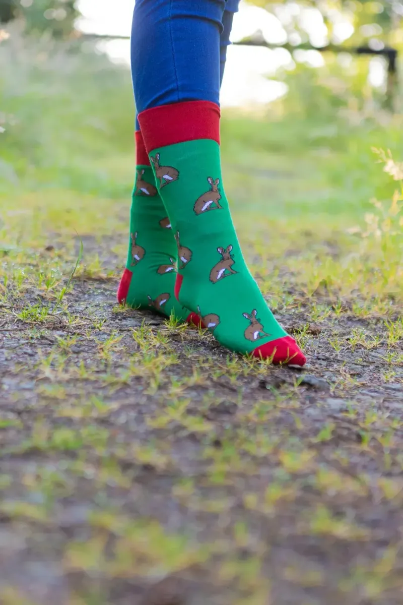 Country Moos Hare Crew Socks 3.5-6 in Green-3