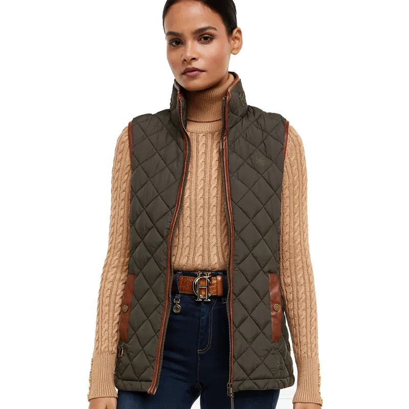 Holland Cooper Country Quilted Gilet Khaki