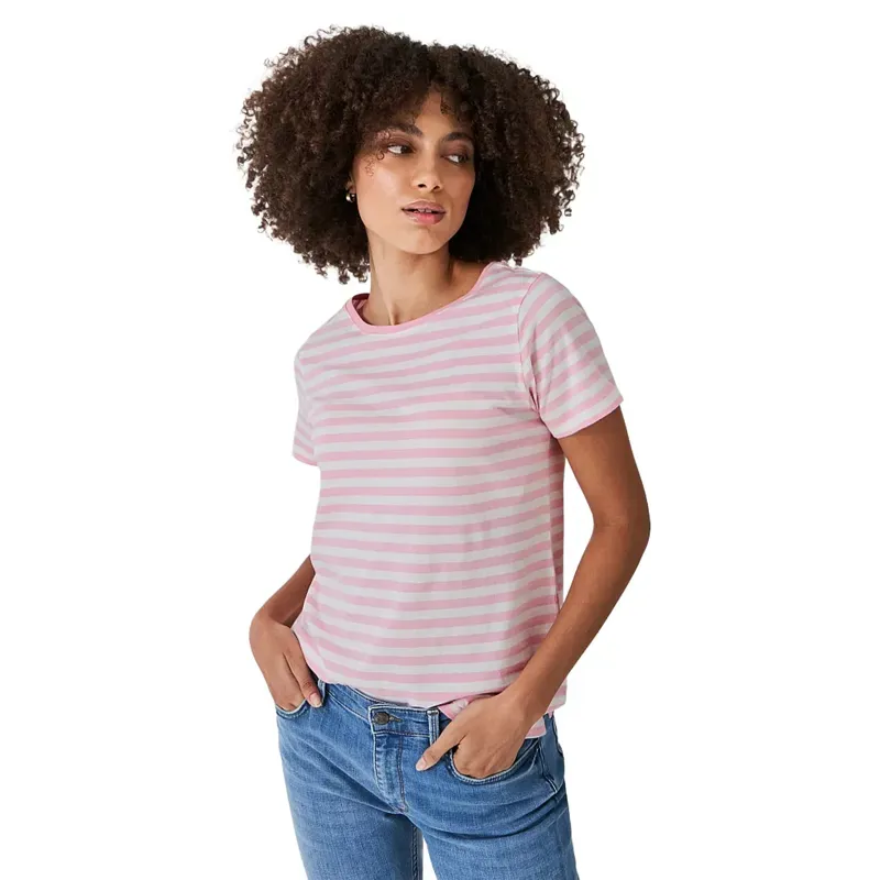 Crew Breton T-Shirt White Pink-1