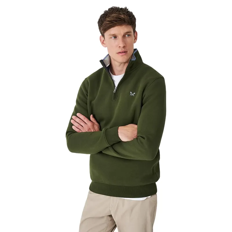 Crew Classic Half Zip Sweat Rifle Green-4