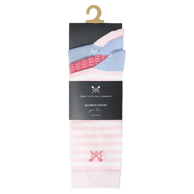 Crew Clothing Bamboo Sock Heart and Stripe 3PK in Pink-1