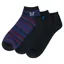 Crew Clothing Bamboo Trainer Socks 3 Pack Fig Multi Stripe in Grey