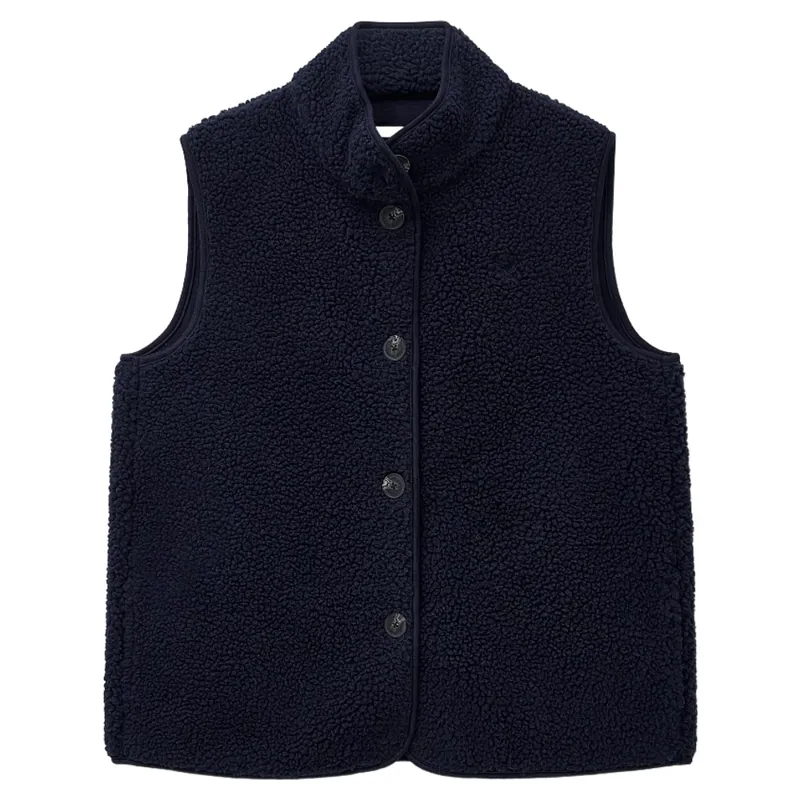 Crew Clothing Borg Gilet in Navy