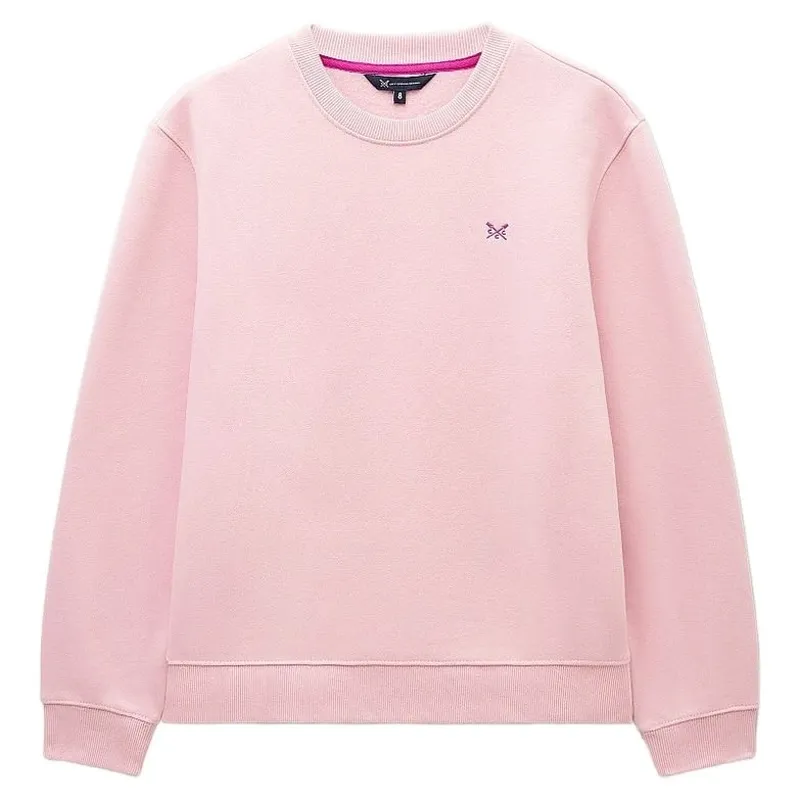 Crew Clothing Brushed Back Crew Neck Sweatshirt Pink Nectar
