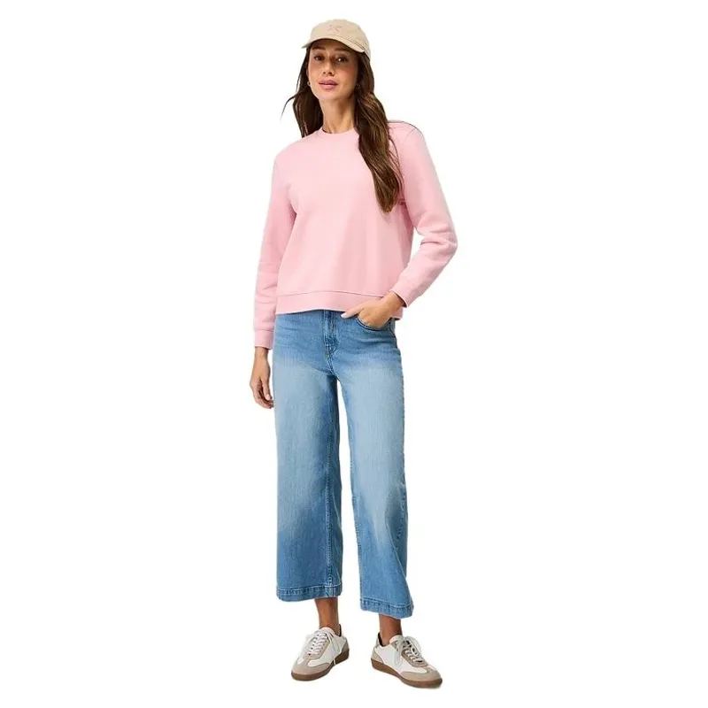 Crew Clothing Brushed Back Crew Neck Sweatshirt Pink Nectar-1