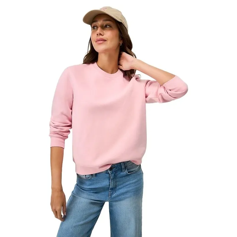 Crew Clothing Brushed Back Crew Neck Sweatshirt Pink Nectar-2
