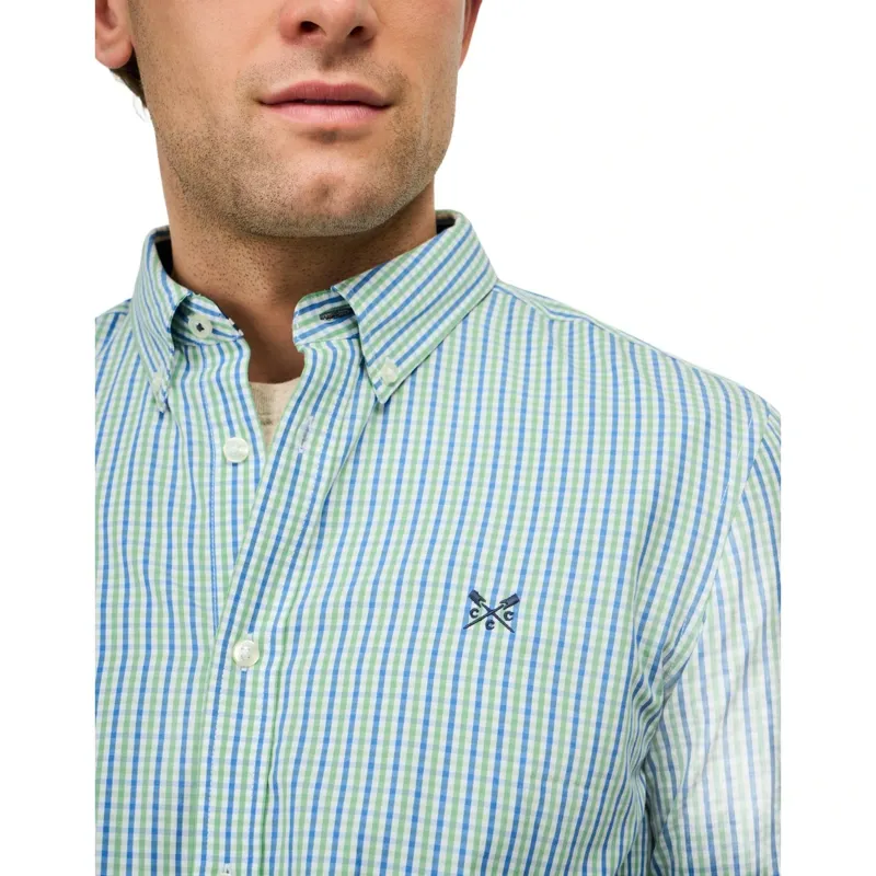 Crew Clothing Classic Fit Multi Gingham Shirt Delphinium/Peapod/White-3