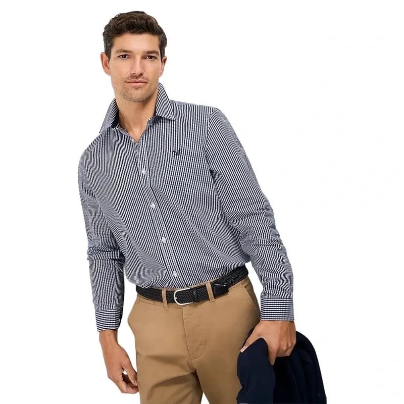 Crew Clothing Classic Fit Multi Gingham Shirt in Peacoat/Blue-1